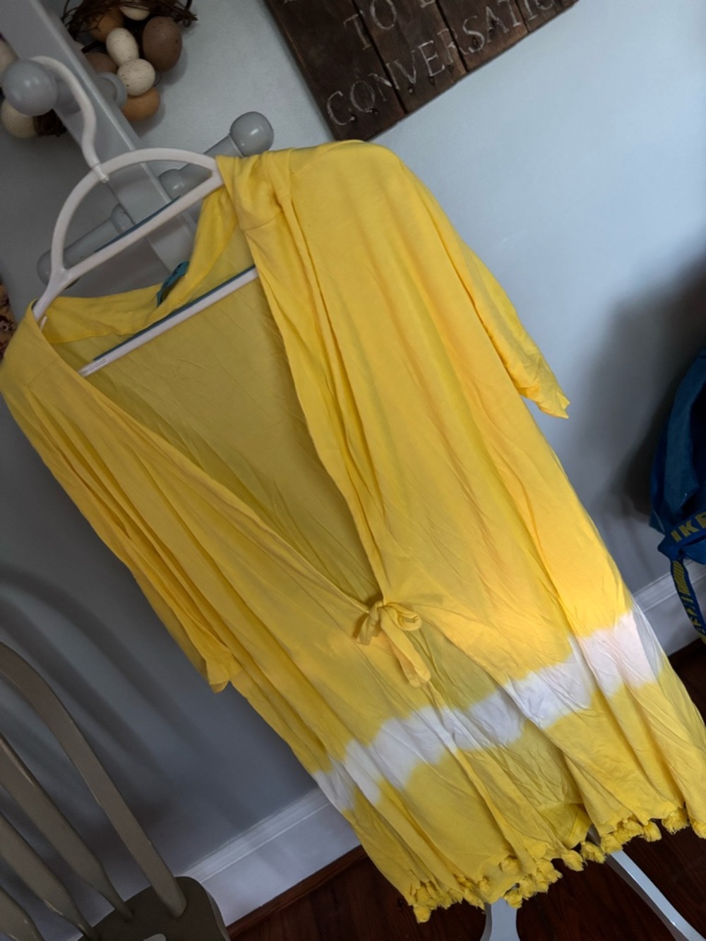 Letarte Sunny Yellow Tie-Front Beach Kimono